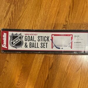 Franklin NHL Mini Hockey Goal, Stick & Ball Set - Red/White/Black
